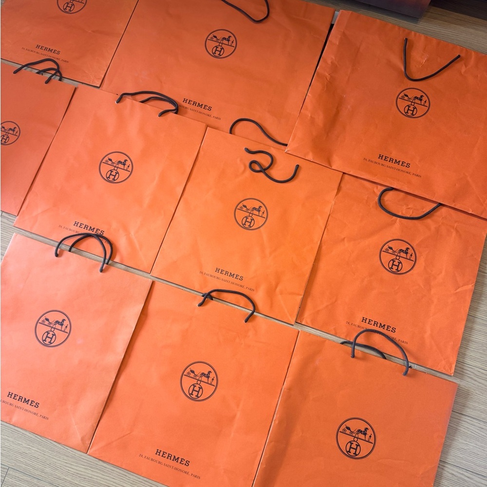 Hermès Orange Shopping Bags